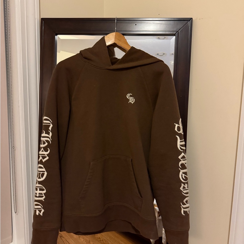 Chrome Hearts Brown Hoodie with White Lettering